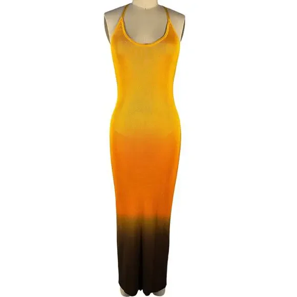 Auteur Ribbed Orange Lulu Dress Size S